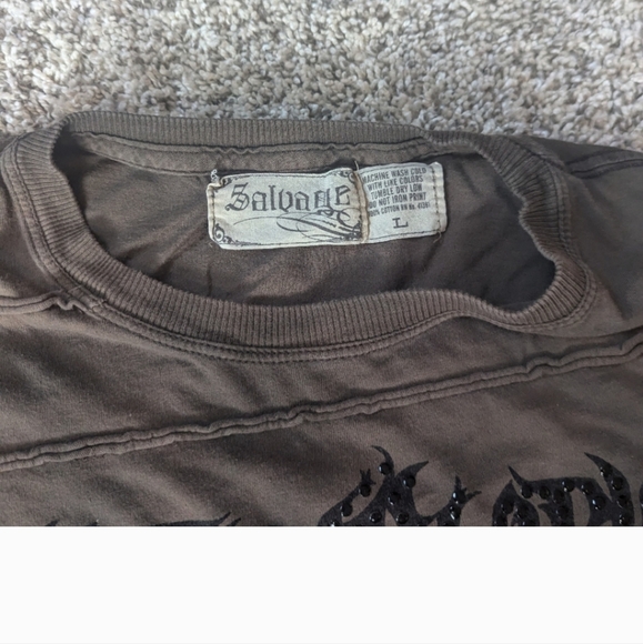 SALVAGE Vintage Studded Death and Glory T-shirt. L - Picture 2 of 3